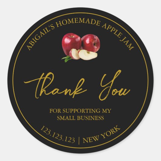 Étiquette Merci de confiture de pomme maison simpl (Devant)