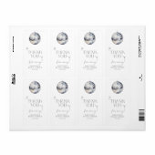 Étiquette Merci de Fête des mariées à bille Disco Argent (Feuille entière)