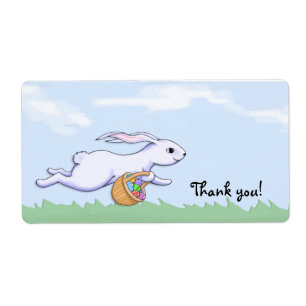Étiquette Merci de la fête de la course de lapin de Pâques