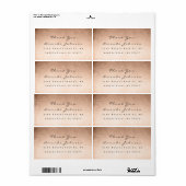 Étiquette Merci de maquillage en poudre or rose (Feuille entière)