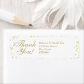 Étiquette Merci de Mariage de poussière d'or (En situation)