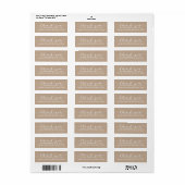 Étiquette Merci de Mariage de script simple (Feuille entière)