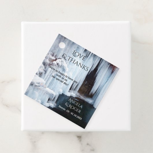 Étiquette Merci de mariage d'hiver Favor (En situation)