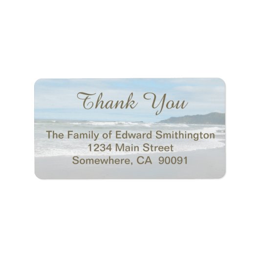 Étiquette Merci de plage (Devant)