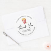 Étiquette Merci de Popcorn fait maison (Enveloppe)