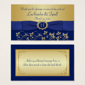 Étiquette Merci de préférence Floral or bleu monog (Devant & derrière)