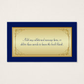 Étiquette Merci de préférence Floral or bleu monog (Dos)