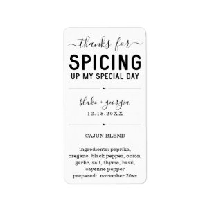 Étiquette Merci de Spice Up My Special Day Spice Blend