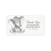 Étiquette Merci d'éléphant aquarelle (Devant)