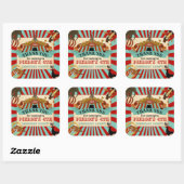 Étiquette Merci fête d'anniversaire du cirque Favo (Feuille)