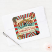 Étiquette Merci fête d'anniversaire du cirque Favo (Enveloppe)
