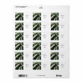 Étiquette Merci floral blanc délicat (Feuille entière)