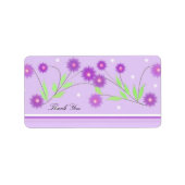 Étiquette Merci floral pourpre (Devant)