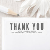 Étiquette Merci gris (En situation)