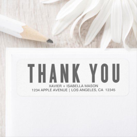 Étiquette Merci gris (En situation)