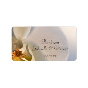 Étiquette Merci Mariage de l'élégance Orchidée blanche Favor