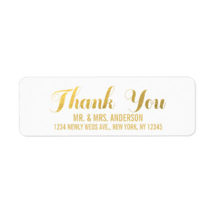 Étiquette Merci Mariage Gold Elegance