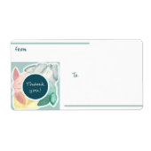 Étiquette Merci - Pastel Turquoise Tropical (Devant)