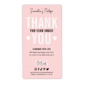 Étiquette Merci Pour Acheter Pink tendance Logo Livraison (Devant)