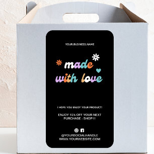 Étiquette Merci pour la commande Rétro Fait avec amour