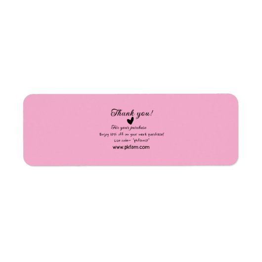 Étiquette Merci pour l'achat des détails de la famille rose (Devant)
