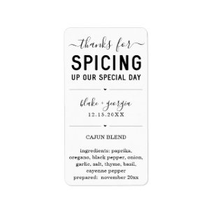 Étiquette Merci pour le Spice Up Our Special Day Spice Blend