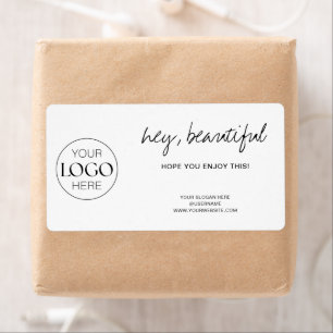 Étiquette Merci Pour Votre Commande Business Logo Chic Blanc