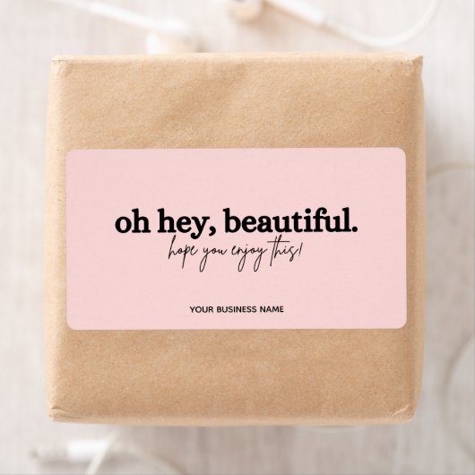 Étiquette Merci pour votre commande rose oh belle (En situation)