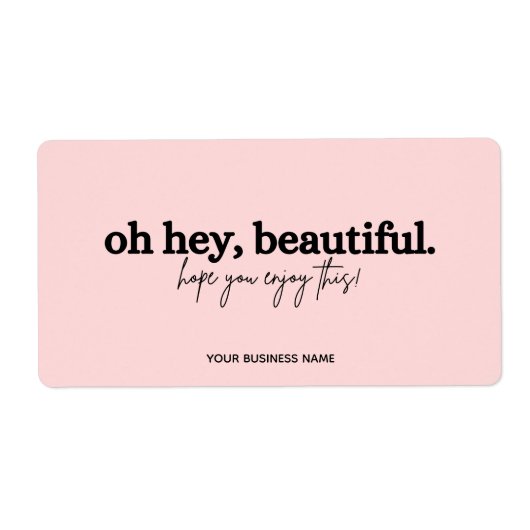 Étiquette Merci pour votre commande rose oh belle (Devant)