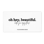 Étiquette Merci pour votre commande simple oh hey belle (Devant)