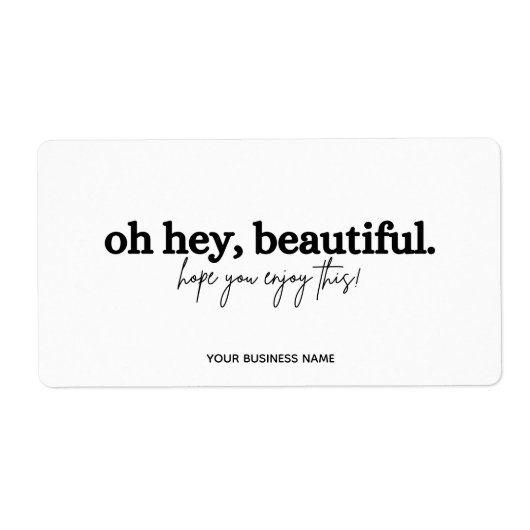 Étiquette Merci pour votre commande simple oh hey belle (Devant)