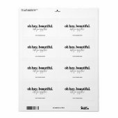 Étiquette Merci pour votre commande simple oh hey belle (Feuille entière)