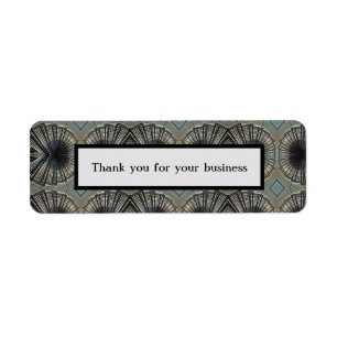 Étiquette Merci pour votre entreprise Géométrique Gris Noir