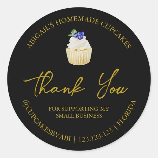 Étiquette Merci simple de Cupcakes maison (Devant)