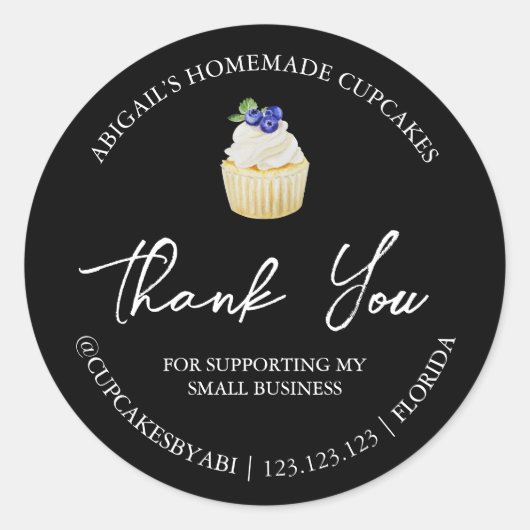 Étiquette Merci simple de Cupcakes maison (Devant)