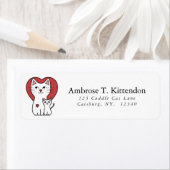 Étiquette Mère blanche Amoureux des chats Kitten Dessin joye (En situation)