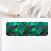 Étiquette Mère De Pearl Texture Motif Photo Turquoise (En situation)