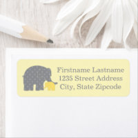 Mère Eléphant Jaune Chien gris Baby shower