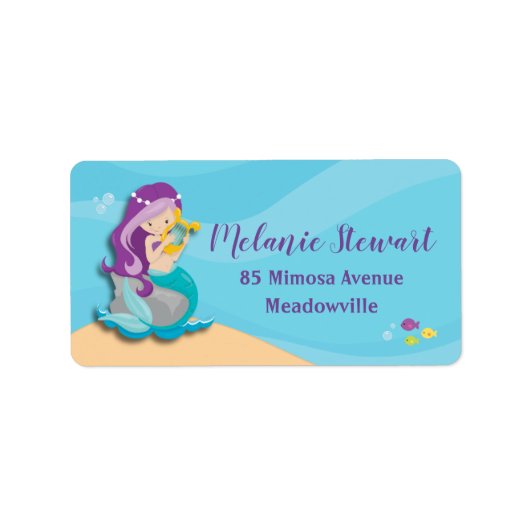 Étiquette Mermaid Ocean CreatÉtiquettes de adresse (Devant)