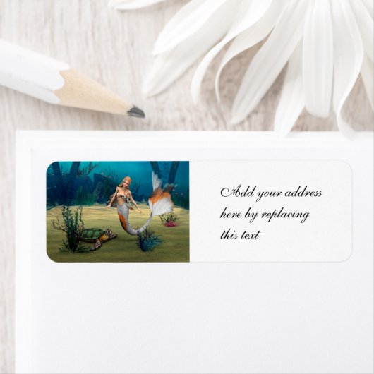 Étiquette Mermaid und Turtle (En situation)