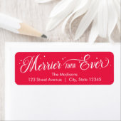 Étiquette Merrier Plus que jamais EDITABLE COULEUR Adresse d (En situation)