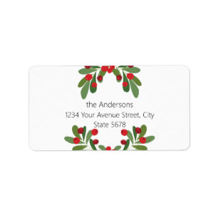 Étiquette Merry and Bright Mistletoe Return Address Labels