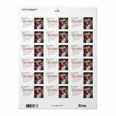 Étiquette Merry Berry | Adresse de retour de photos de Noël (Feuille entière)