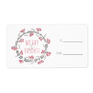 Étiquette Merry & Bright Wreath