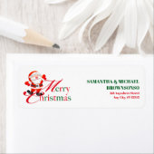 Étiquette Merry Christmas Family Home (En situation)