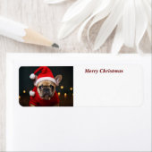 Étiquette Merry Christmas French Bulldog (En situation)