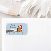 Étiquette Merry Christmas Owl (En situation)