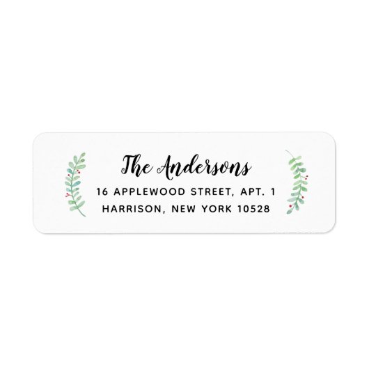 Étiquette Merry Garland Holiday Adresse de retour (Devant)