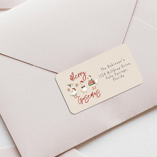 Étiquette Merry Goosemas Christmas Holiday