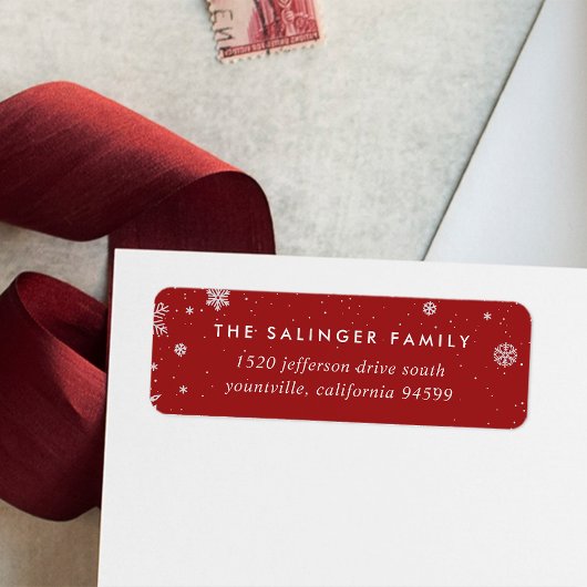 Étiquette Merry Magic | Adresse de retour du flot de neige